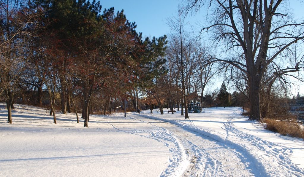 Lansing Riverwalk in the winter